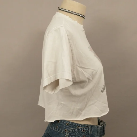 Vintage Transformers T Shirt Cut Off to Crop Soft & Worn Graphic Tee 2007 Robot - Picture 4 of 11